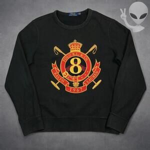 Polo Ralph Lauren Sweatshirt Medium Black embroidered crest Lunar New Year